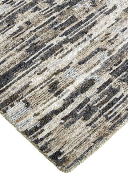 4 x 6 Gray Blue & Silver Wool Hand Knotted Rug