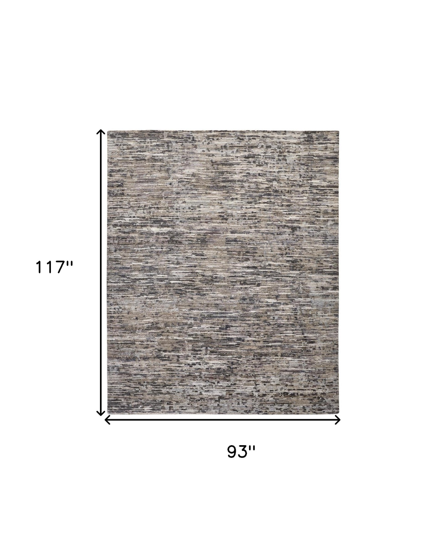 8 x 10 Gray Blue & Silver Wool Hand Knotted Rug