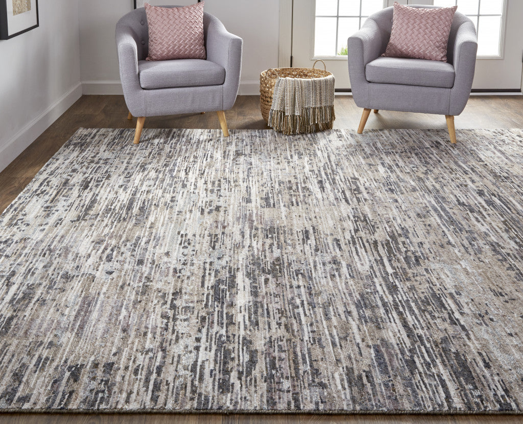 10 x 13 Gray Blue & Silver Wool Hand Knotted Rug