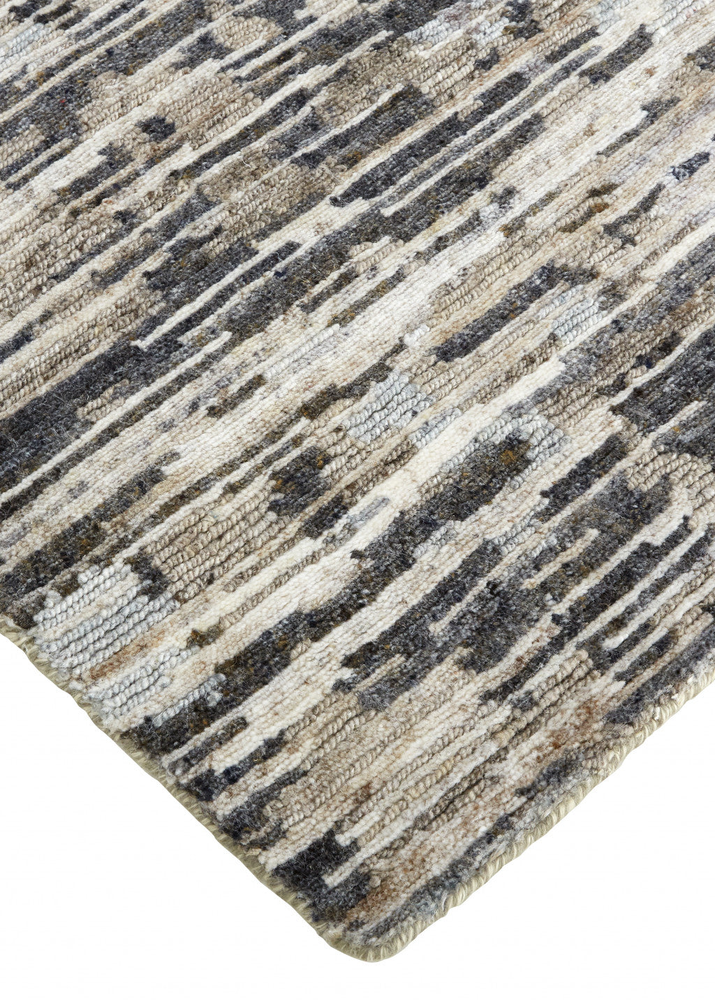 10 x 13 Gray Blue & Silver Wool Hand Knotted Rug
