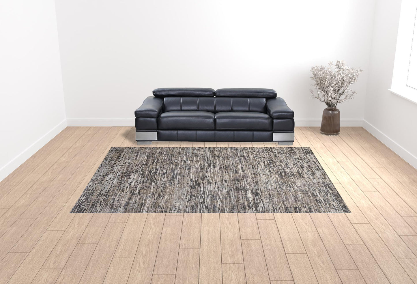 10 x 13 Gray Blue & Silver Wool Hand Knotted Rug