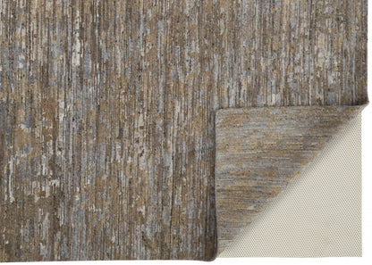 9 x 12 Brown & Gray Wool Hand Knotted Rug