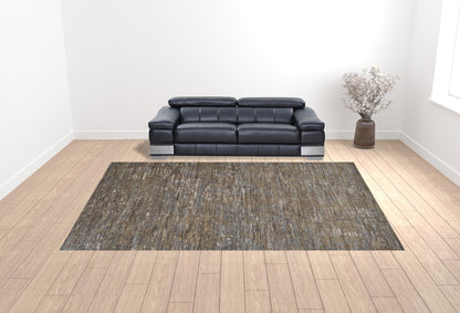 12 x 15 Brown & Gray Wool Hand Knotted Rug