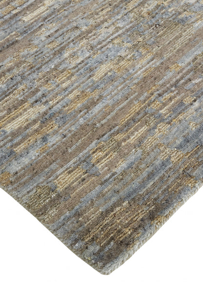 12 x 15 Brown & Gray Wool Hand Knotted Rug