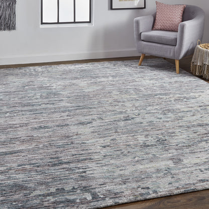 10 x 13 Blue & Gray Wool Hand Knotted Rug