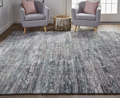 10 x 13 Blue & Gray Wool Hand Knotted Rug