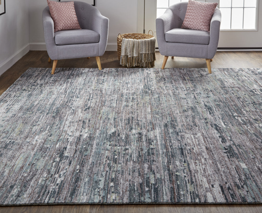 12 x 15 Blue & Gray Wool Hand Knotted Rug
