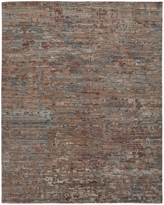 8 x 10 Red & Blue Wool Hand Knotted Rug