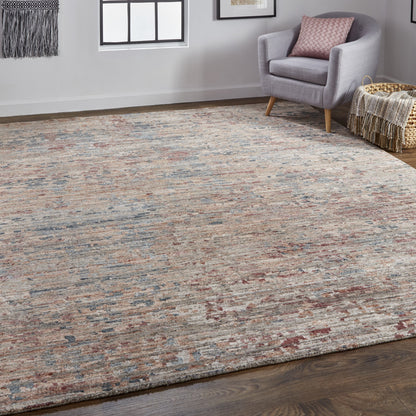 9 x 12 Red & Blue Wool Hand Knotted Rug