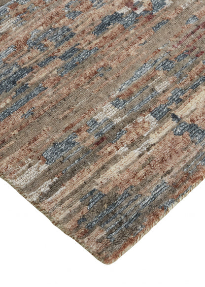 9 x 12 Red & Blue Wool Hand Knotted Rug