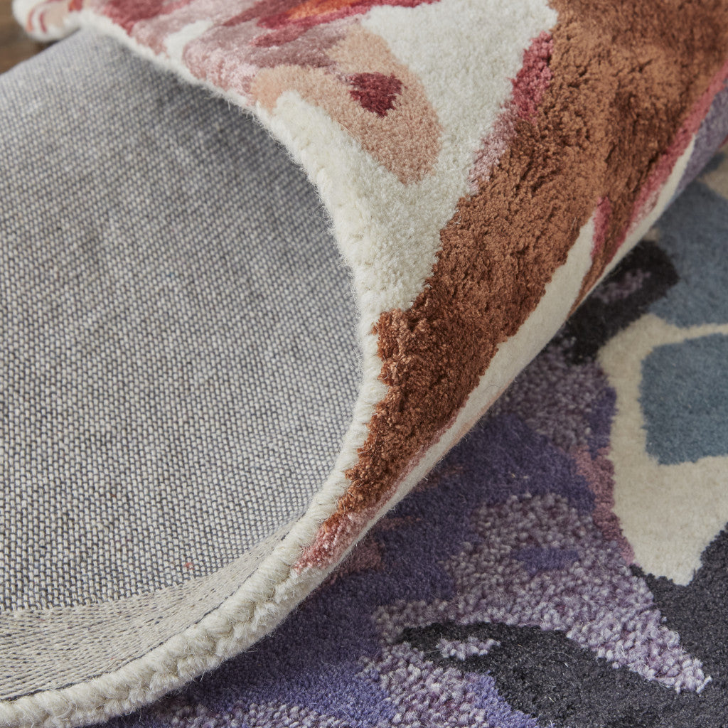 9 x 12 Blue & Red Floral Hand Tufted Rug
