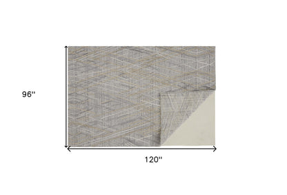 8 x 10 Gray & Ivory Hand Woven Rug