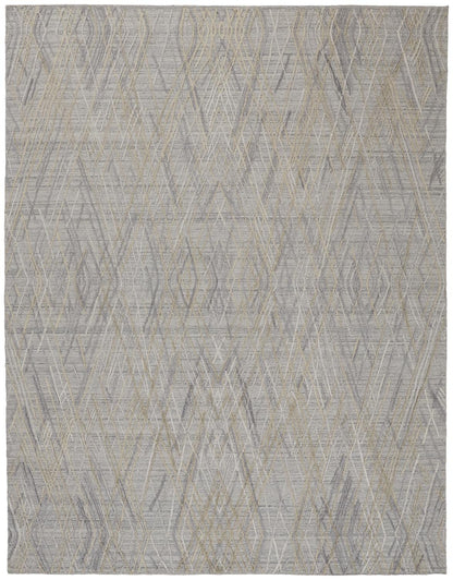 9 x 12 Gray & Ivory Hand Woven Rug