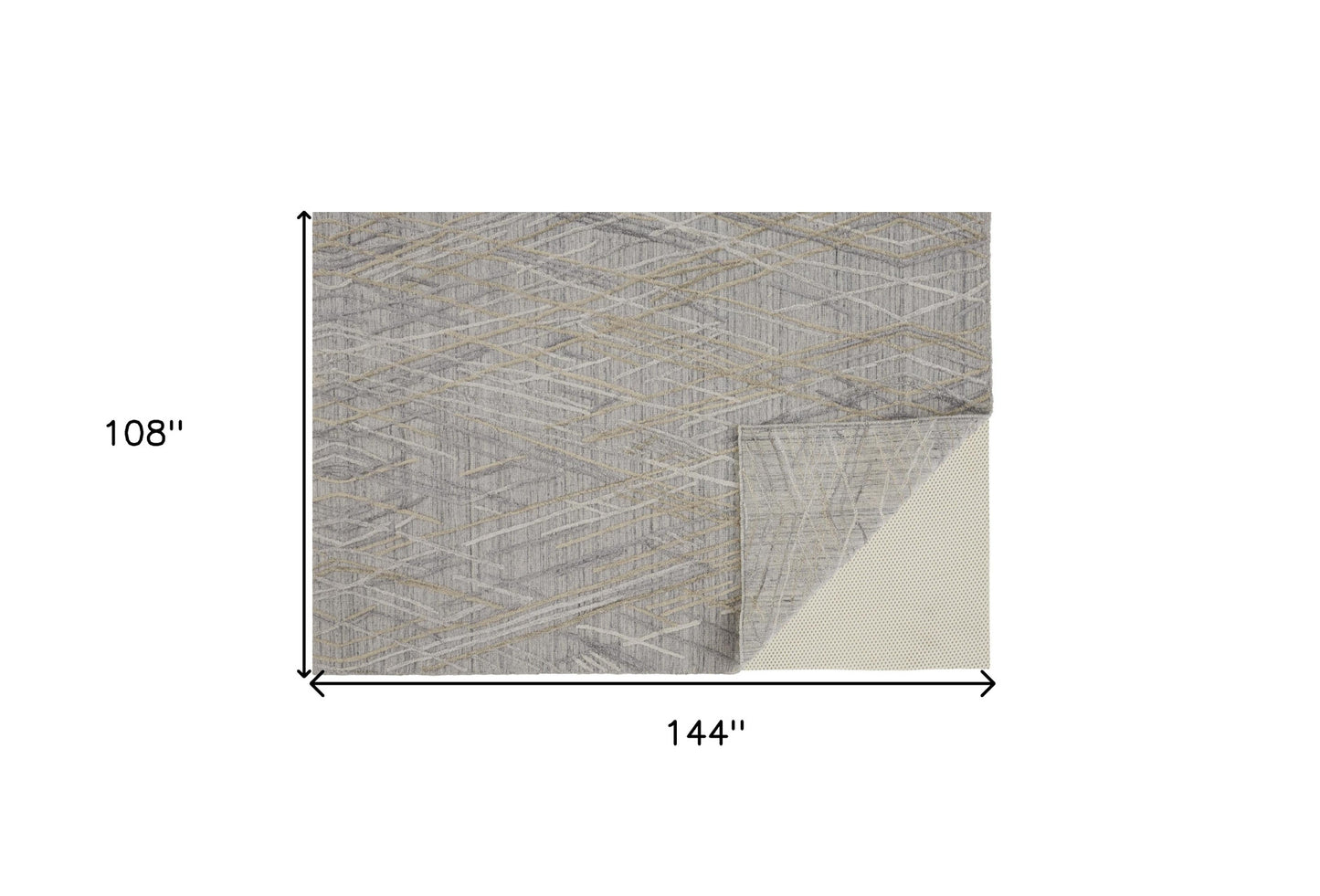 9 x 12 Gray & Ivory Hand Woven Rug