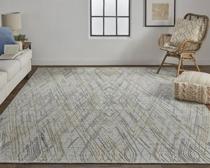 9 x 12 Gray & Ivory Hand Woven Rug