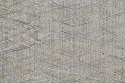 9 x 12 Gray & Ivory Hand Woven Rug
