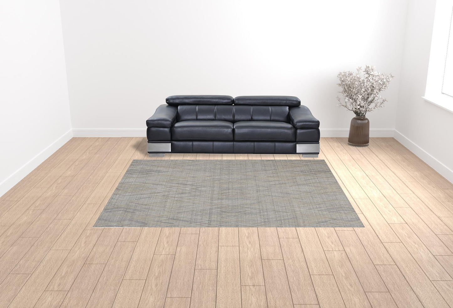 9 x 12 Gray & Ivory Hand Woven Rug