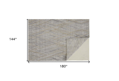 12 x 15 Gray & Ivory Hand Woven Rug