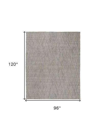 8 x 10 Gray & Blue Hand Woven Rug