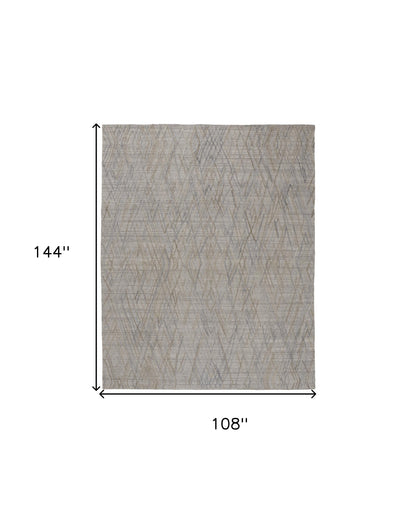 9 x 12 Gray & Blue Hand Woven Rug