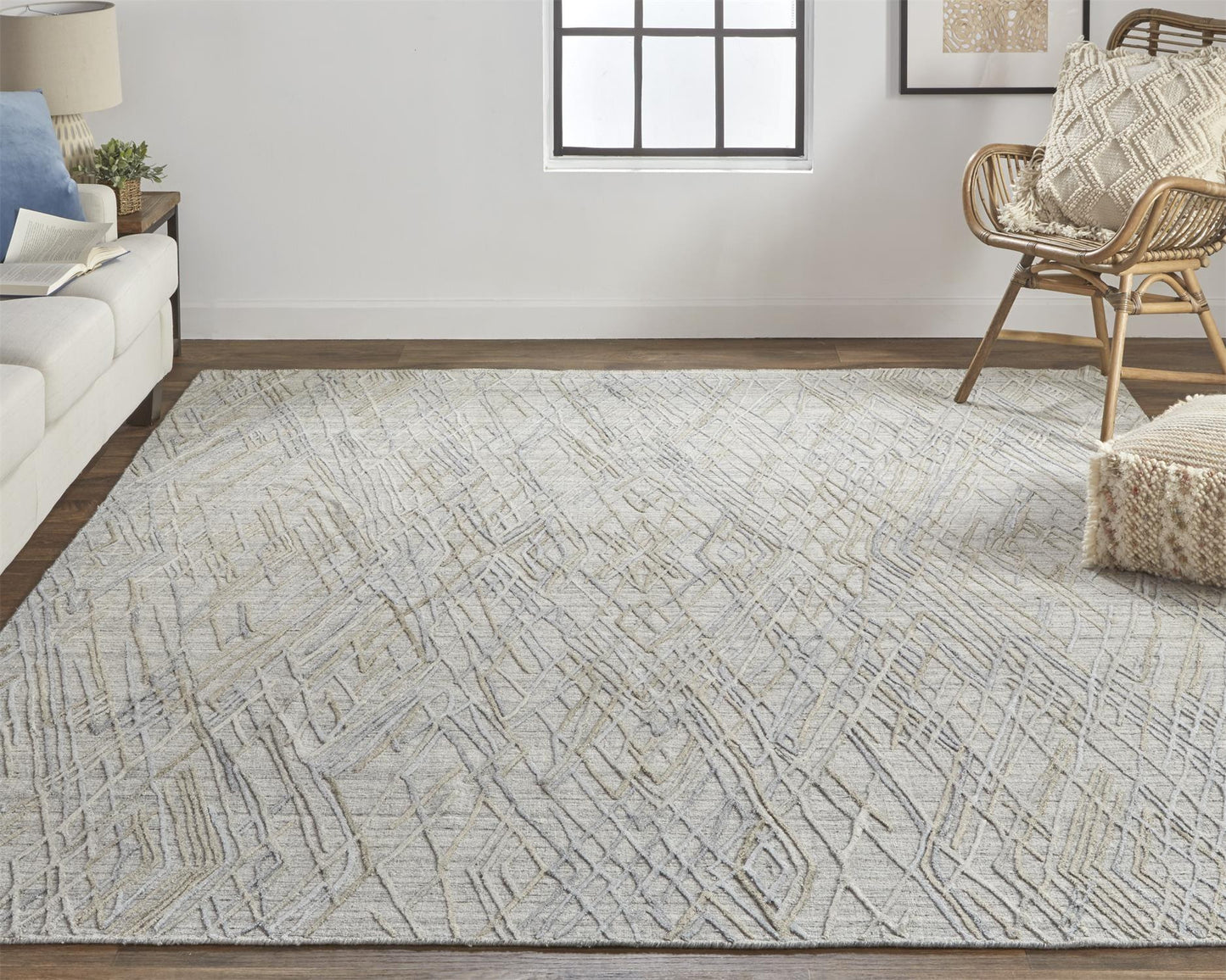 9 x 12 Gray & Blue Hand Woven Rug
