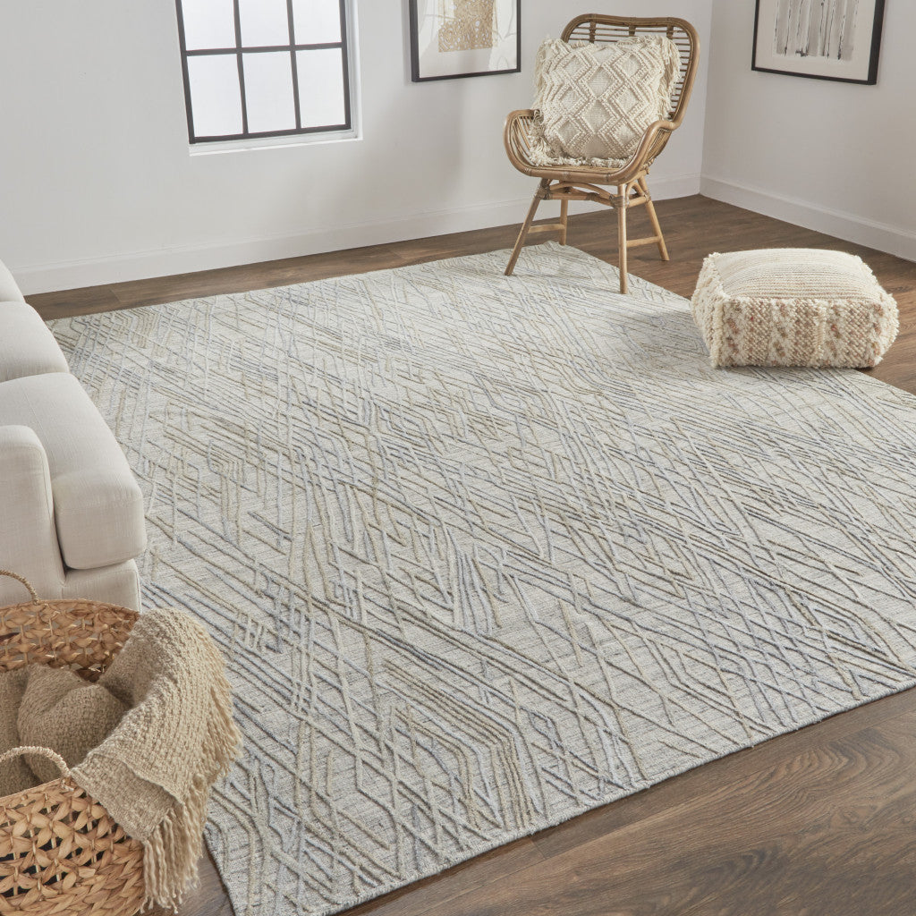 9 x 12 Gray & Blue Hand Woven Rug