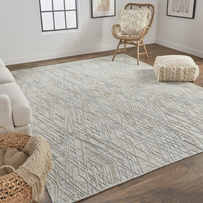 9 x 12 Gray & Blue Hand Woven Rug