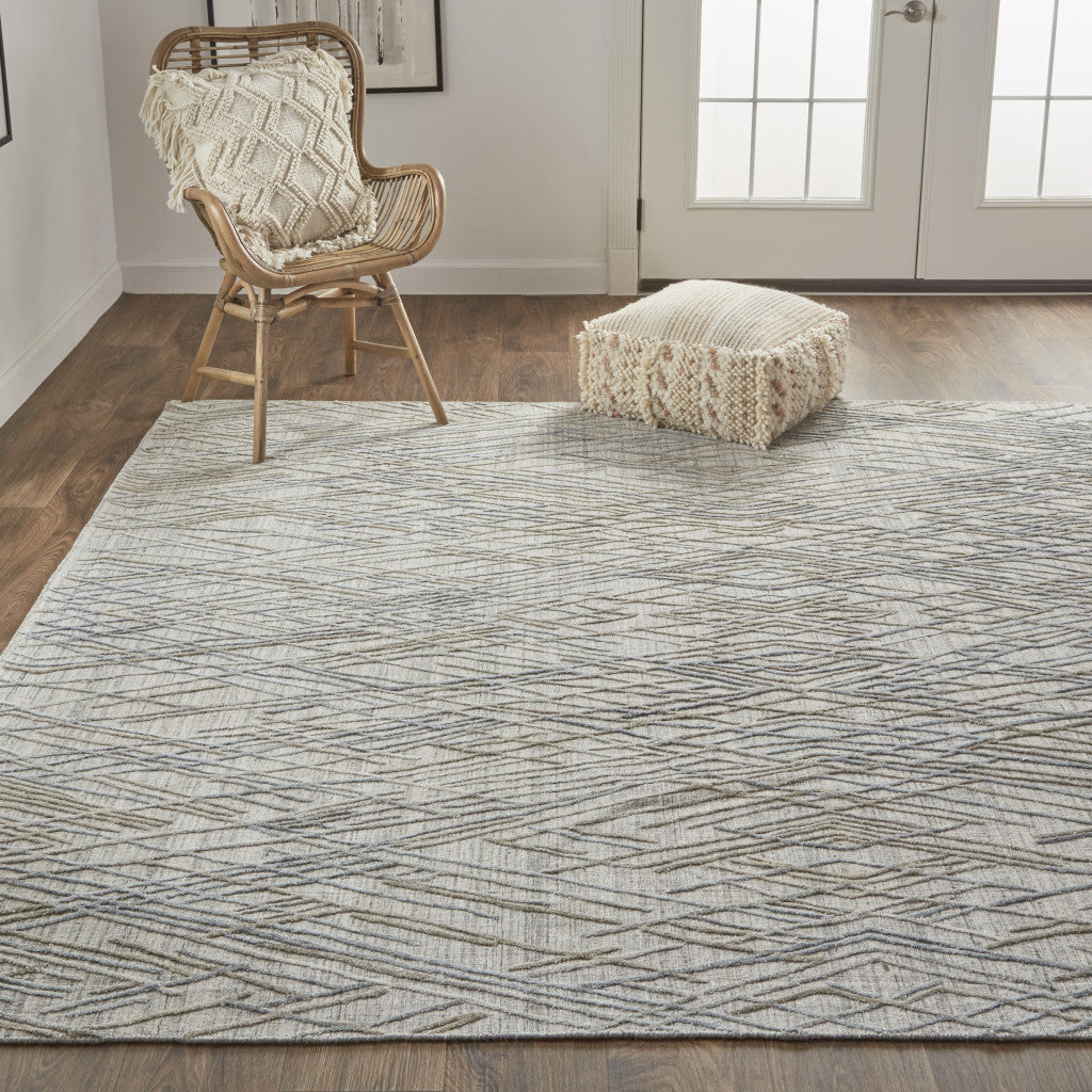 9 x 12 Gray & Blue Hand Woven Rug
