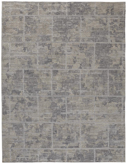 8 x 10 Gray & Ivory Hand Woven Rug