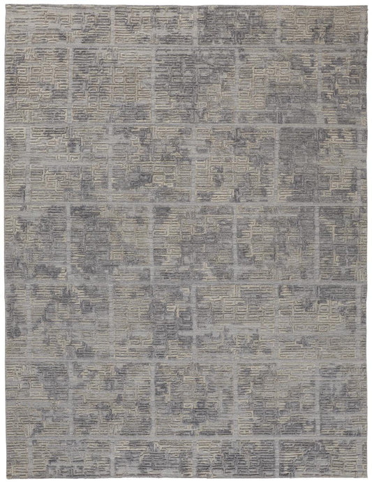 8 x 10 Gray & Ivory Hand Woven Rug