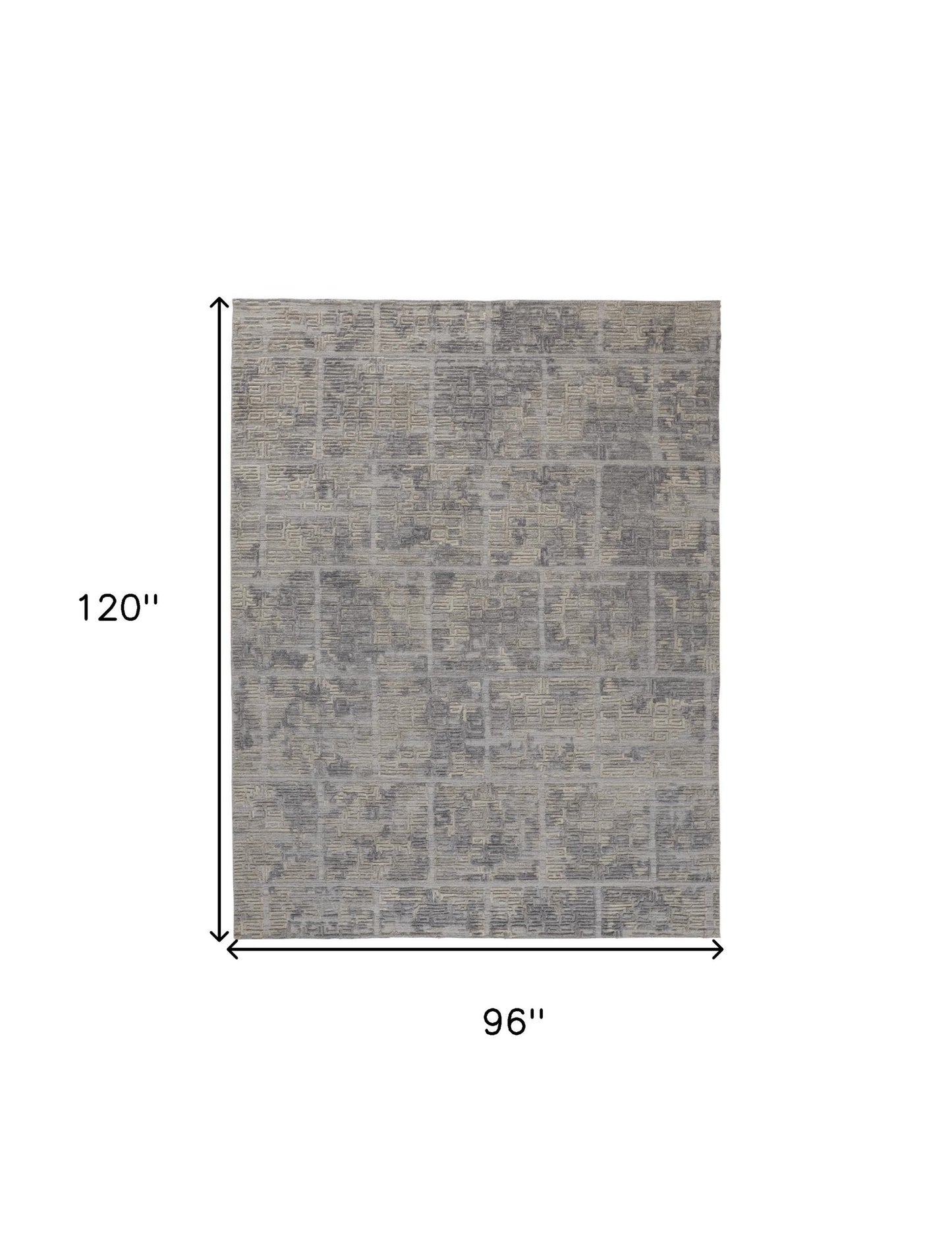 8 x 10 Gray & Ivory Hand Woven Rug