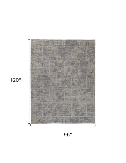 8 x 10 Gray & Ivory Hand Woven Rug
