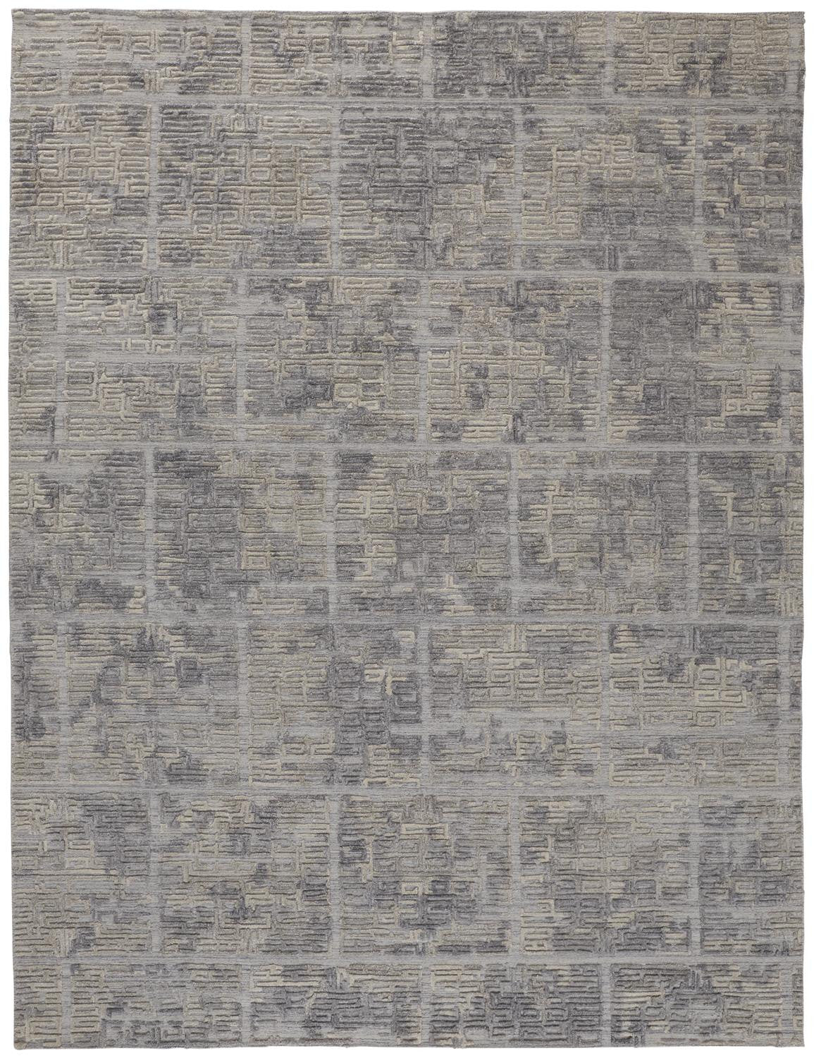 9 x 12 Gray & Ivory Hand Woven Rug