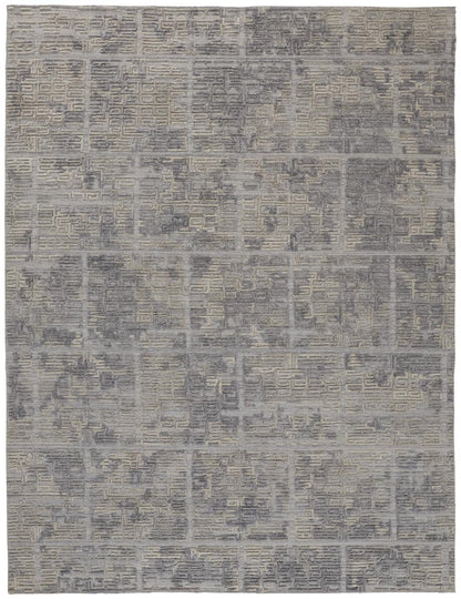 9 x 12 Gray & Ivory Hand Woven Rug