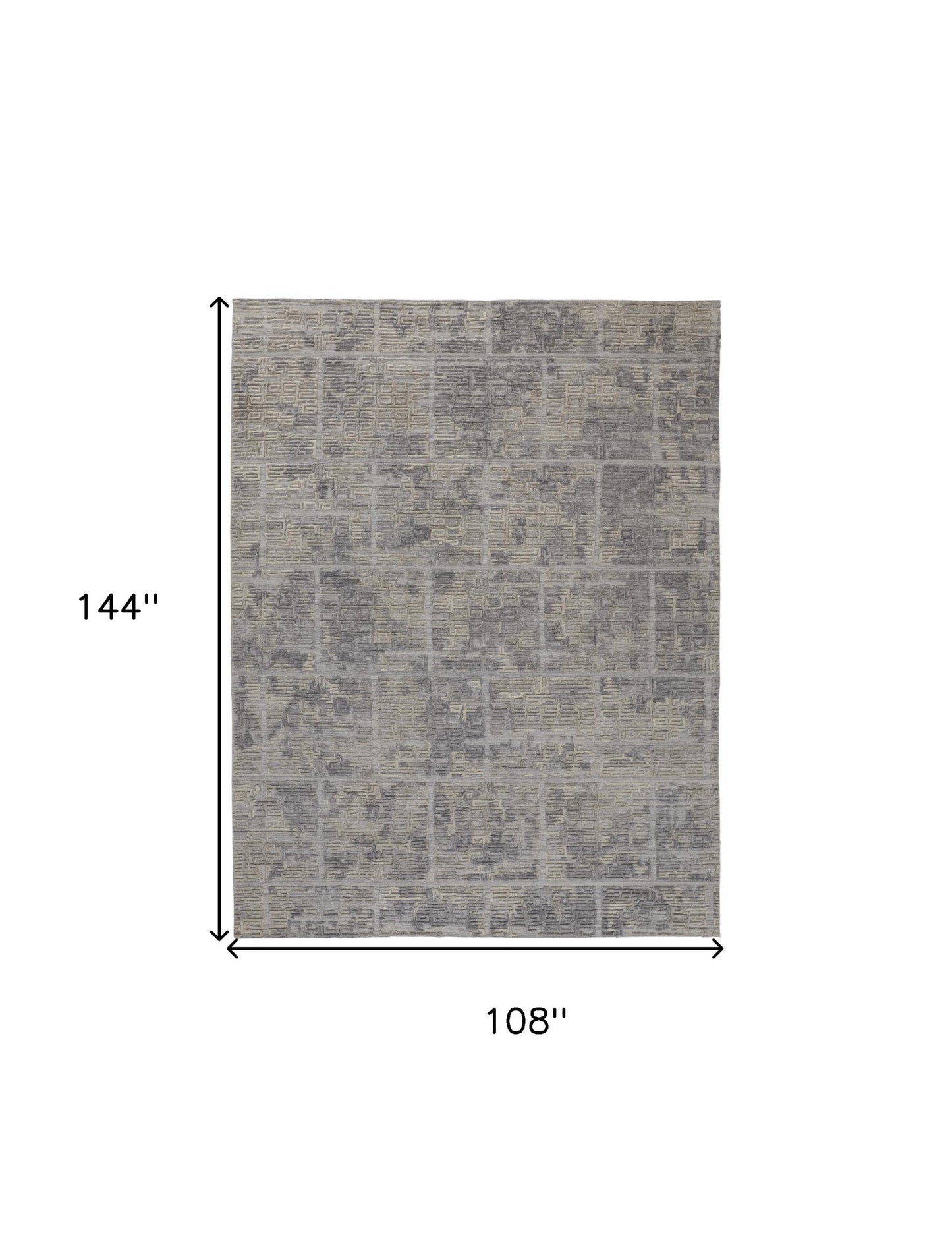 9 x 12 Gray & Ivory Hand Woven Rug