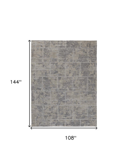 9 x 12 Gray & Ivory Hand Woven Rug