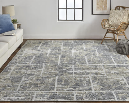9 x 12 Gray & Ivory Hand Woven Rug