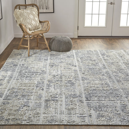 9 x 12 Gray & Ivory Hand Woven Rug