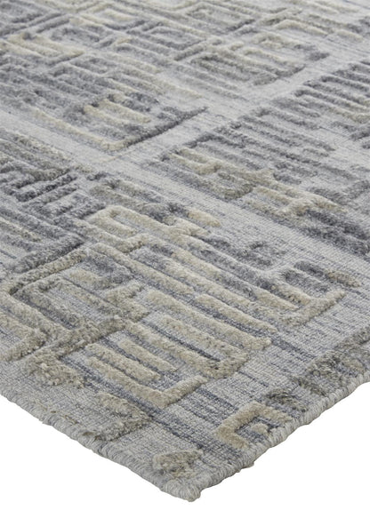 9 x 12 Gray & Ivory Hand Woven Rug