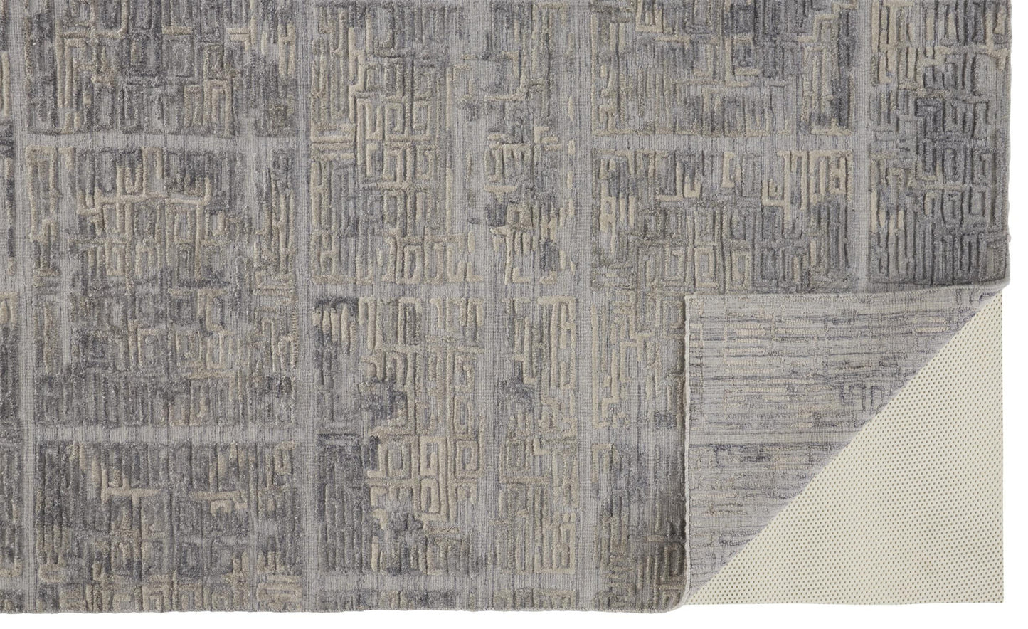 9 x 12 Gray & Ivory Hand Woven Rug