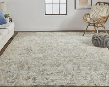 4 x 6 Gray & Taupe Hand Woven Rug
