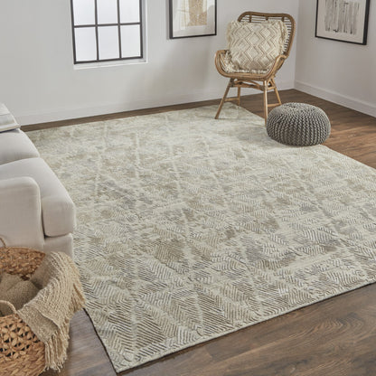 4 x 6 Gray & Taupe Hand Woven Rug