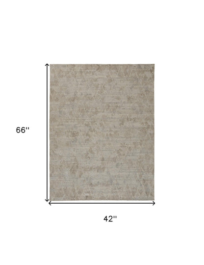 4 x 6 Gray & Taupe Hand Woven Rug