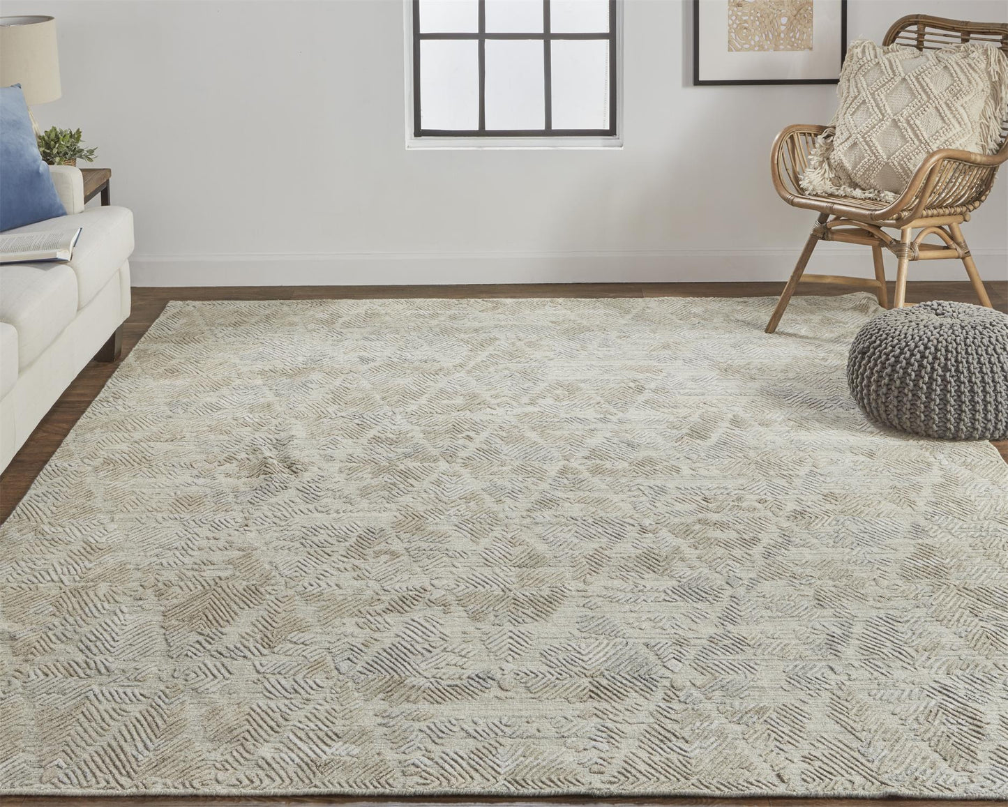 9 x 12 Gray & Taupe Hand Woven Rug