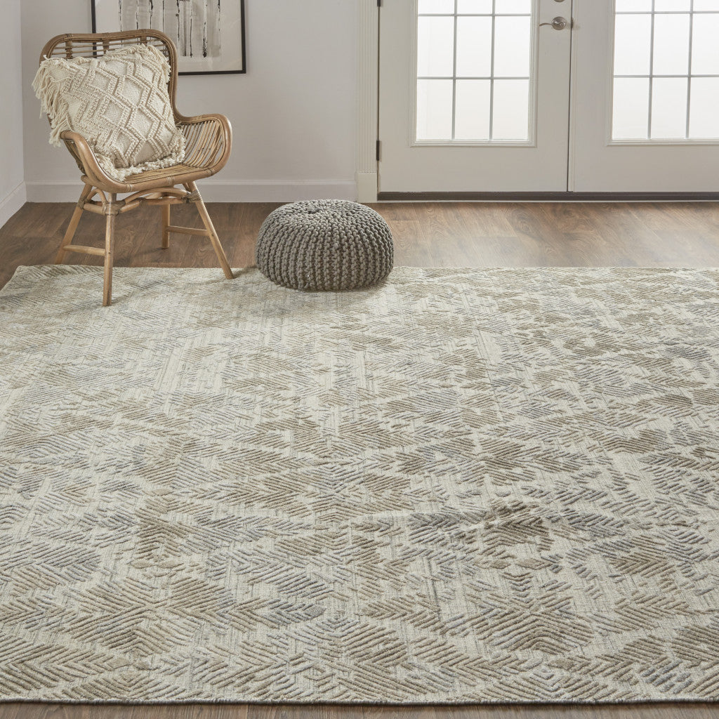 9 x 12 Gray & Taupe Hand Woven Rug