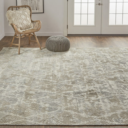 9 x 12 Gray & Taupe Hand Woven Rug