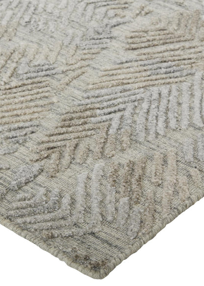 9 x 12 Gray & Taupe Hand Woven Rug