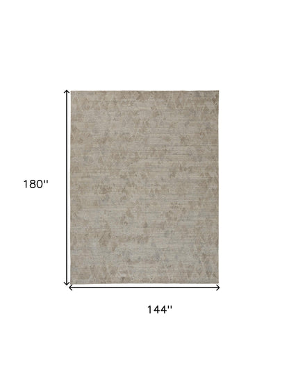 12 x 15 Gray & Taupe Hand Woven Rug