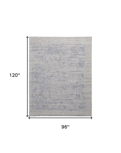 8 x 10 Gray & Blue Hand Woven Rug