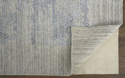 8 x 10 Gray & Blue Hand Woven Rug